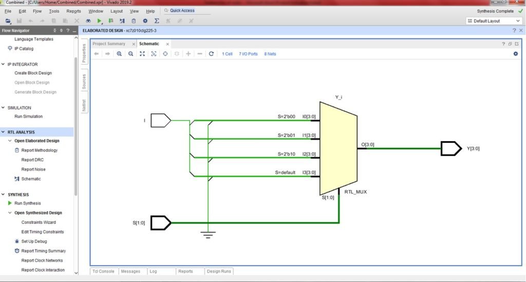 VHDL code for demultiplexer using dataflow method - full code & explanation
