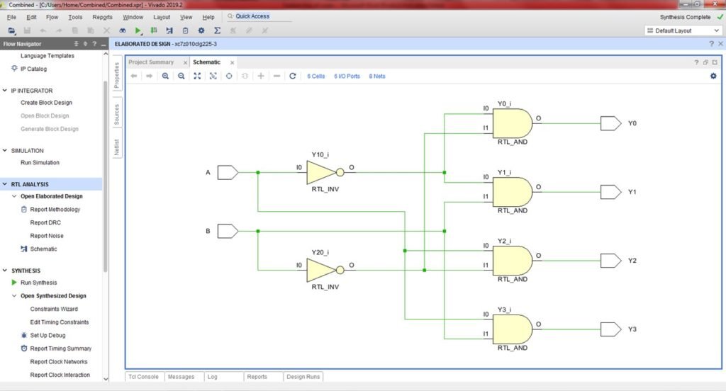 VHDL code for decoder using dataflow method - full code and explanation