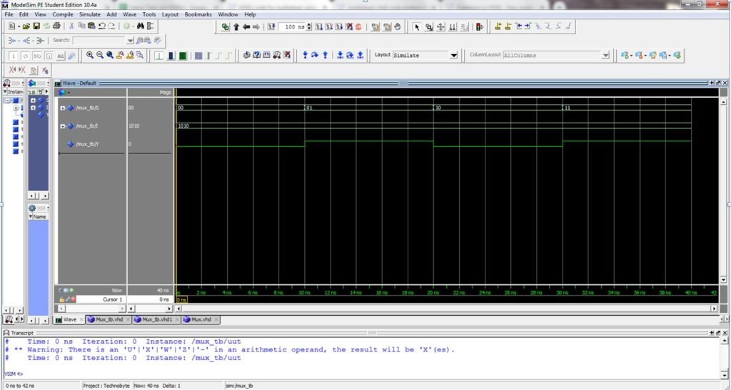 VHDL code for multiplexer using behavioral method - full code and ...